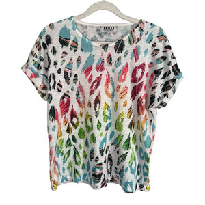 Frilli Exchange Y2K Women's Multicolor Animal Patterned Top Size M Tropical